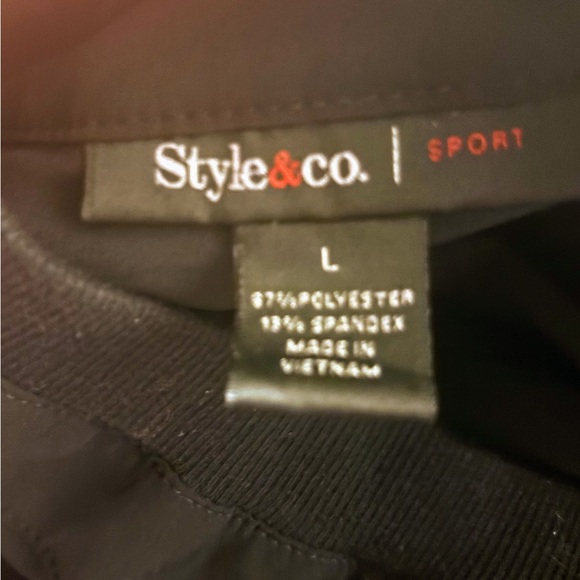 Style & Co NWT Woman L Black Cropped Pants with Drawstring Lightweight Brand New - Picture 2 of 10